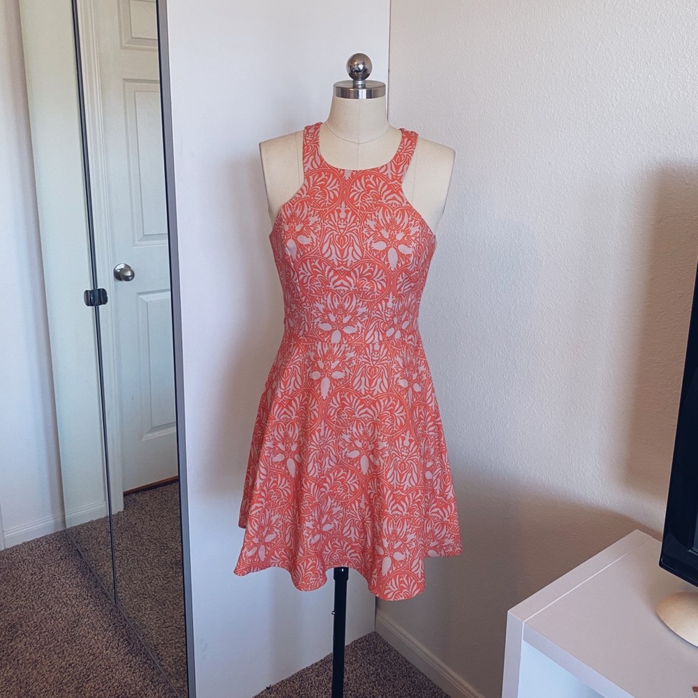 Orange Print Dress‎
